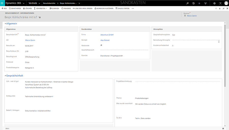 Besuchsbericht CRM Software