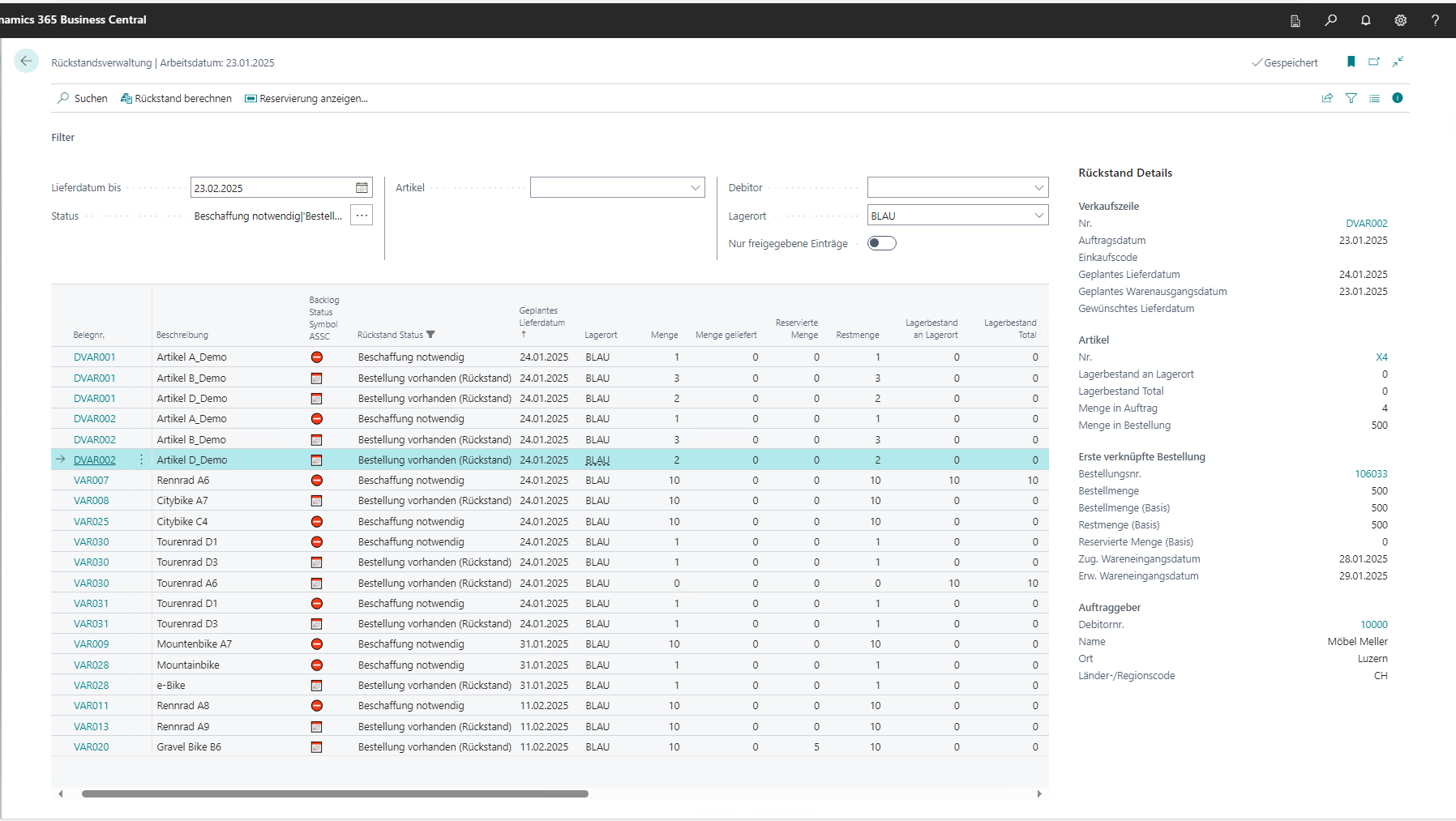 Rückstandsverwaltung Beschaffung