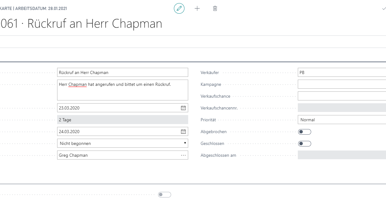 Rückruf Alphla CRM