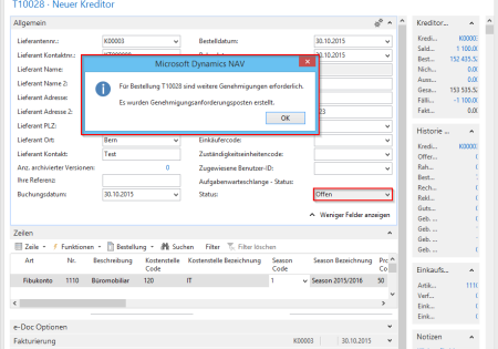 Belege-Genehmigung-Lieferung-Aussenhandel-Microsoft-Dynamics-NAV-ERP-Software