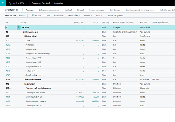 Dynamics 365 - Finanzbuchhaltung