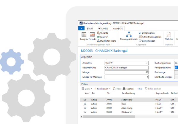 Montageauftrag ERP Cloud