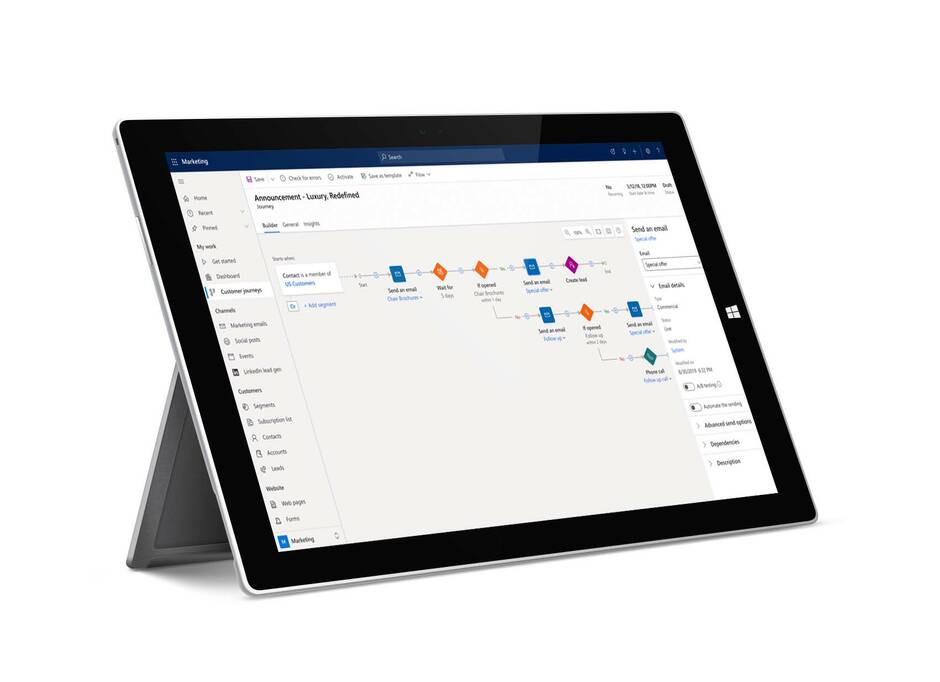 Surface Bild mit CRM for Marketing