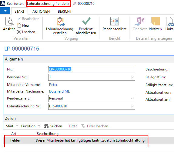 Lohnzahlung Austritt ERP Software