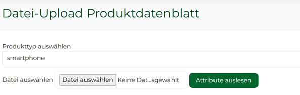 Product Agent Datei-Upload