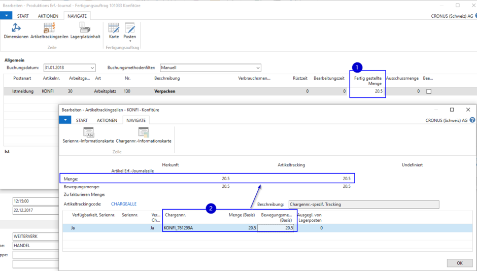 Mehrproduktion Microsoft Dynamics NAV 2017