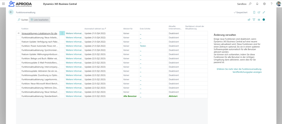 NEW_Funktionsverwaltung - Dynamics 365 Business Central und 4 weitere S