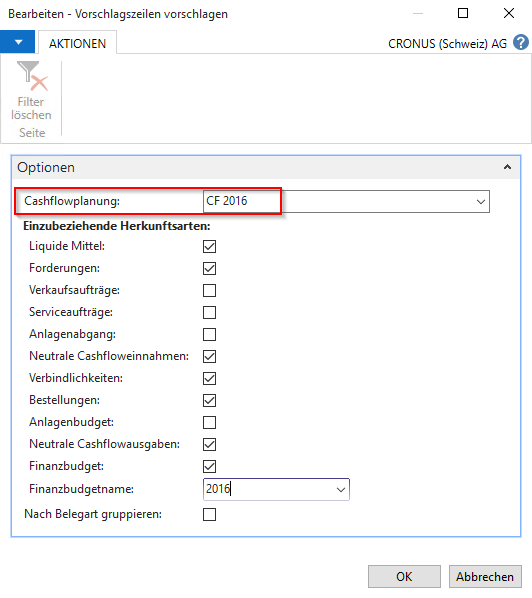 Cashflowplanung Microsoft Dynamics NAV