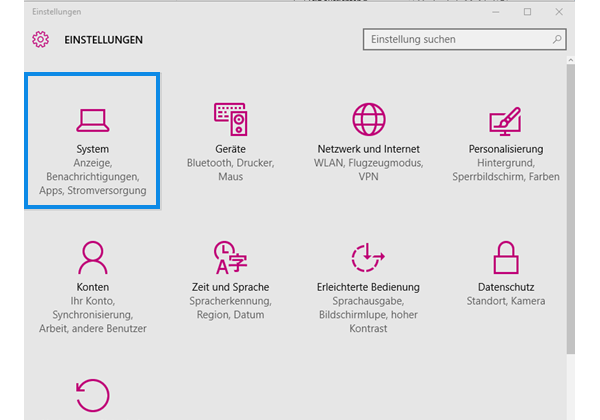 Systemsteuerung