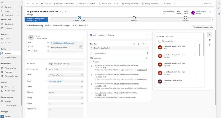 Aproda CRM Omnichannel Customer Service mit Microsoft Dynamics 365