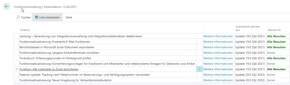 Bild 1 - Funktionsverwaltung