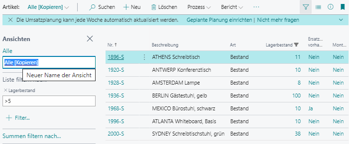 Filter Microsoft Dynamics 365 Business Central