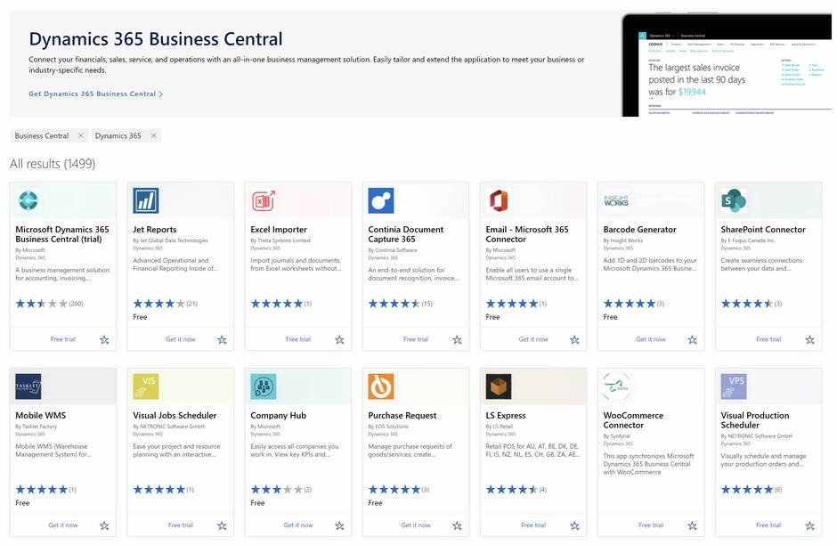 App Source Microsoft Dynamics 365 Business Central