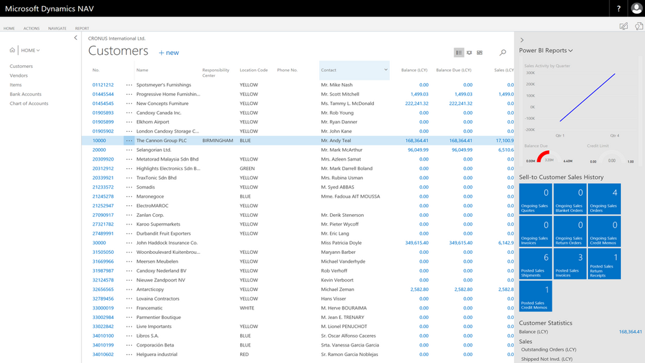 Microsoft Dynamics 365 NAV Oberfläche